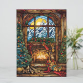 Kerst Glas in lood Kaart (Staand voorkant)