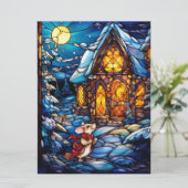 Kerst Glas in lood Kaart (Staand voorkant)