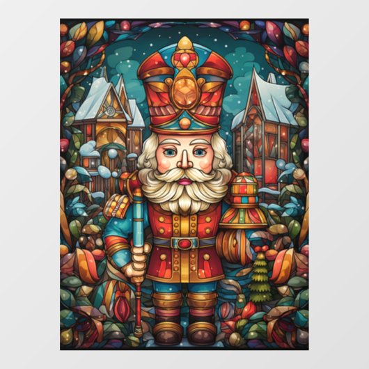 Kerst Glas in lood venster Cling Raamsticker (Vel)