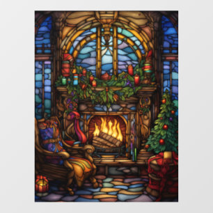 Kerst Glas in lood venster Cling Raamsticker