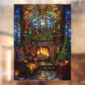 Kerst Glas in lood venster Cling Raamsticker (Vel 2)