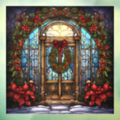 Kerst Glas in lood venster Cling Raamsticker (Vel 3)