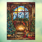 Kerst Glas in lood venster Cling Raamsticker (Vel 3)