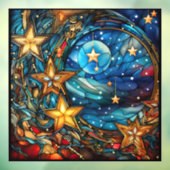 Kerst Glas in lood venster Cling Raamsticker (Vel 3)