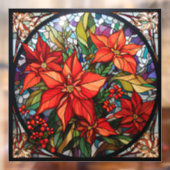 Kerst Glas in lood venster Cling Raamsticker (Vel 2)