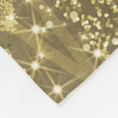 Kerst glinsterende bomen goud namaak zilveren boog fleece deken (Hoek)