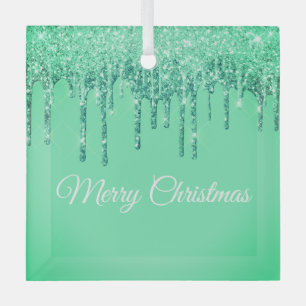 Kerst Glitter Drip Vrolijk Kerstglas Ornam Glas Ornament
