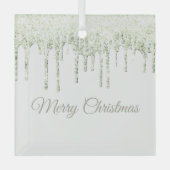 Kerst Glitter Drip Vrolijk Kerstglas Ornam Glas Ornament (Voorkant)