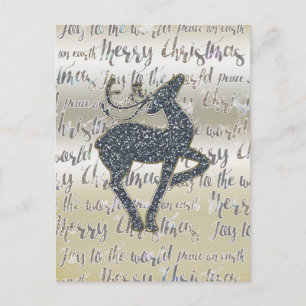 Kerst Glitter REN HERTEN Kerstkaart Feestdagenkaart
