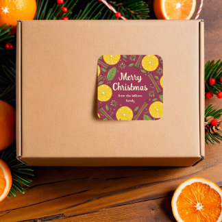 Kerst glühwein kruidige bordeaux vierkante sticker