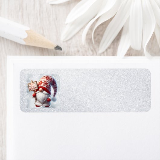 Kerst Gnome Adresetiketten Etiket (Insitu)