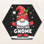 Kerst Gnome Dancing Gnome Familie Kerst (7) Kartonnen Onderzetters (Voorkant)