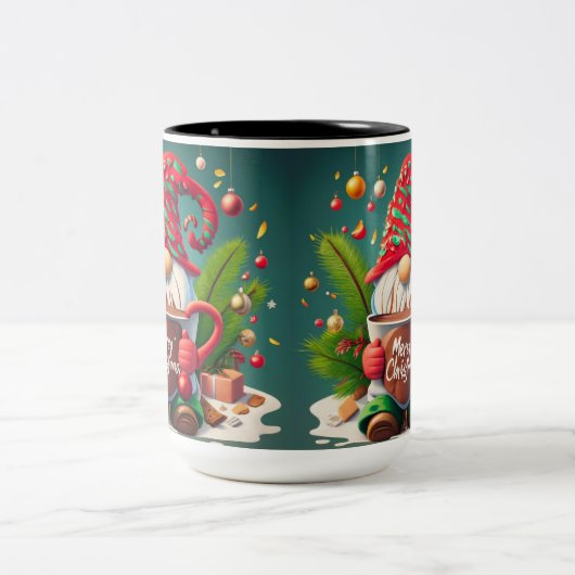 Kerst Gnome Enorme Hot Chocolade Koffie Mok (Center)