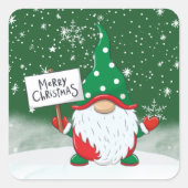 Kerst Gnome Envelope Seal Vierkante Sticker (Voorkant)