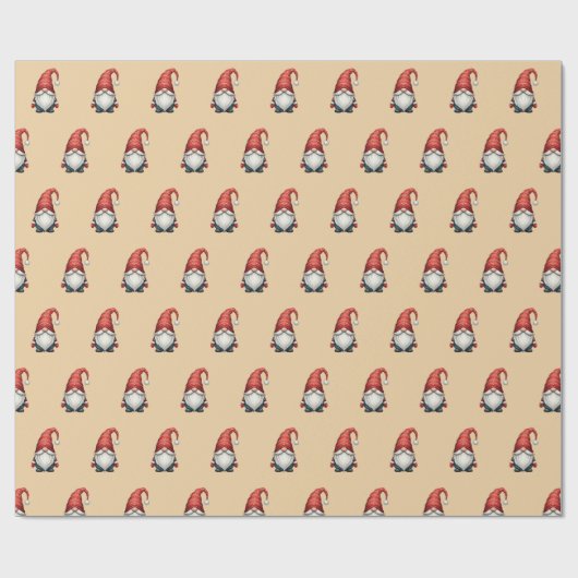 Kerst Gnome Feestelijke Vakantie Cadeau op Apricot Cadeaupapier (Vlak)