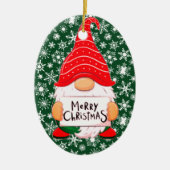 Kerst Gnome gepersonaliseerd keramisch Ornament (Voorkant)