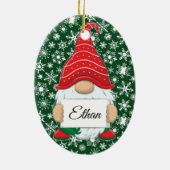 Kerst Gnome gepersonaliseerd keramisch Ornament (Achterkant)