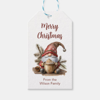 Kerst Gnome Gift label voor cadeaus Cadeaulabel