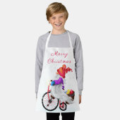 Kerst Gnome met fiets en cadeau Schort (Gedragen)