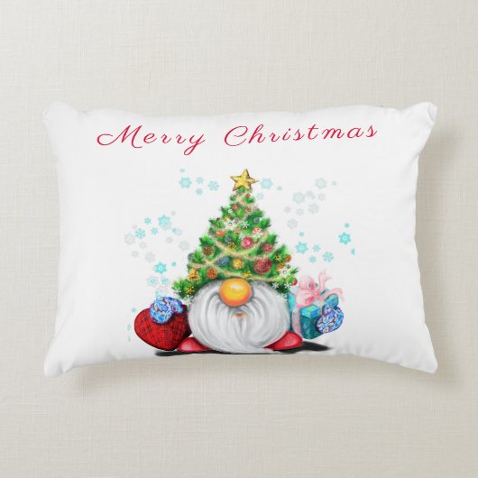 Kerst Gnome met Gift Kussen (Voorkant)