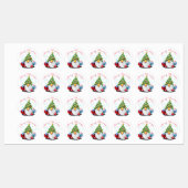Kerst Gnome met Gift Sticker (Vel)