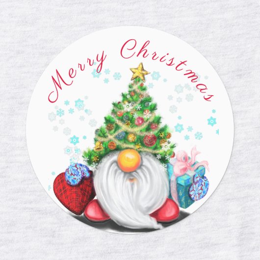 Kerst Gnome met Gift Sticker (Design 3)