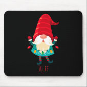 Kerst Gnome met kerstverlichting Muismat (Voorkant)