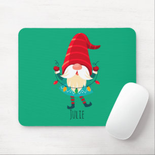 Kerst Gnome met kerstverlichting Muismat