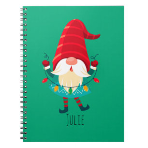 Kerst Gnome met kerstverlichting Notitieboek