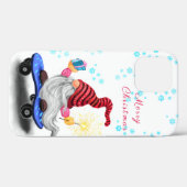 Kerst Gnome met Skateboard iPhone Case (Achterkant (horizontaal))