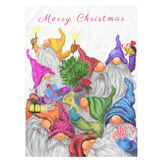 Kerst Gnome Party Grappige Tafelkleed (Voorkant)