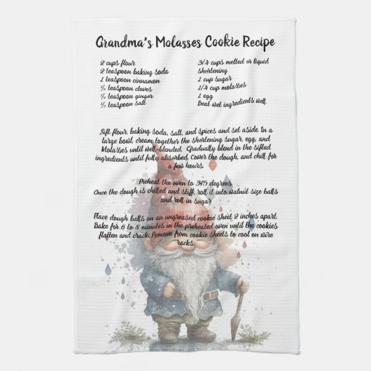 Kerst Gnome Rode Waterverf Recept Keepsake Theedoek (Verticaal)