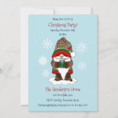 Kerst Gnome Rood Groen Schattige Kaart (Voorkant)