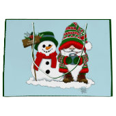 Kerst Gnome Sneeuwman Schattige Groot Cadeauzakje (Voorkant)