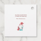Kerst Gnome Vakantie Elegante Bloemen Bedankjes Labels (Achterkant)