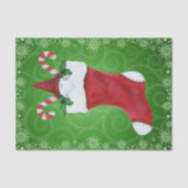 Kerst Gnome Witte Baard Pet in Stocking Green Tissuepapier (Voorkant)