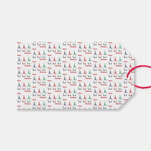 Kerst Gnomen Gift Label Cadeaulabel (Voorkant (Horizontaal))