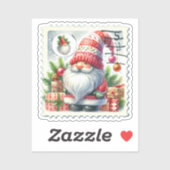 Kerst  Gnomen Postzegels Sticker (Vel)