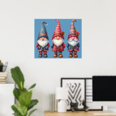 Kerst Gnomen Trio Poster (Thuiskantoor)