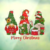 Kerst Gnomen Trio Window Cling Raamsticker (Vel 3)
