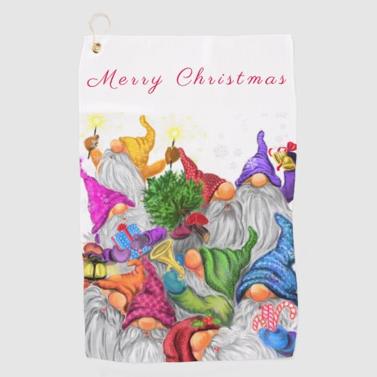 Kerst Gnomes Golf Handdoek (Voorkant)