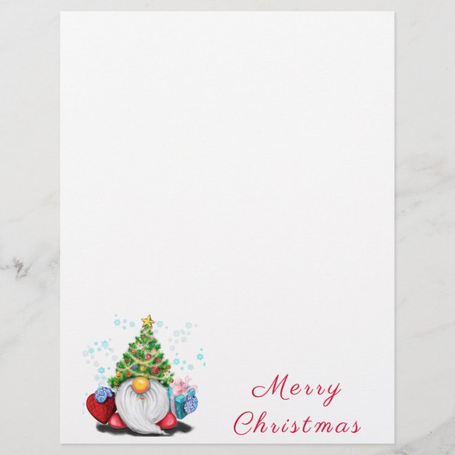 Kerst Gnoom met Gift Letterhead Briefhoofd (Voorkant)