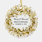 Kerst Golden Krans Ornament Wedding Favoriet (Voorkant)