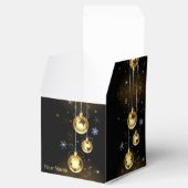 Kerst Golden Ornamenten Shiny Stars Zwart Bedankdoosjes (Geopend)
