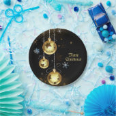 Kerst Golden Ornamenten Shiny Stars Zwart Papieren Bordje (Feest)