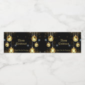 Kerst Golden Ornamenten Shiny Stars Zwart Waterfles Etiket (Enkel label)