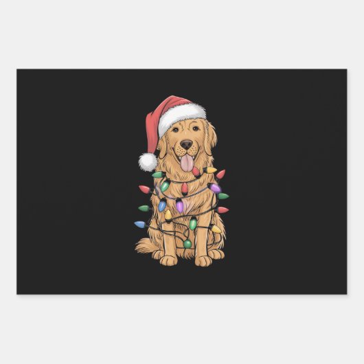 Kerst Golden Retriever Hondenliefhebber Gift Mam P Inpakpapier Vel (Voorkant)