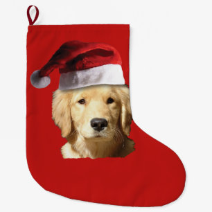 Kerst Golden Retriever in Santa Claus Pet Grote Kerstsok