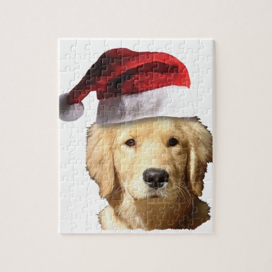 Kerst Golden Retriever Legpuzzel (Verticaal)