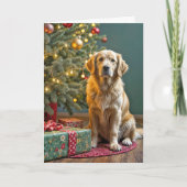 Kerst Golden Retriever met kerstcadeaus Kaart (Voorkant)